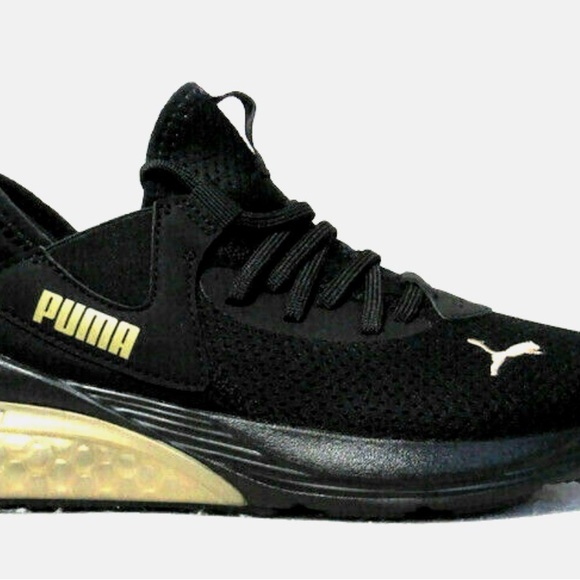 Puma Women’s Cell Vibe Black and Gold Athletic Shoes - Picture 2 of 7